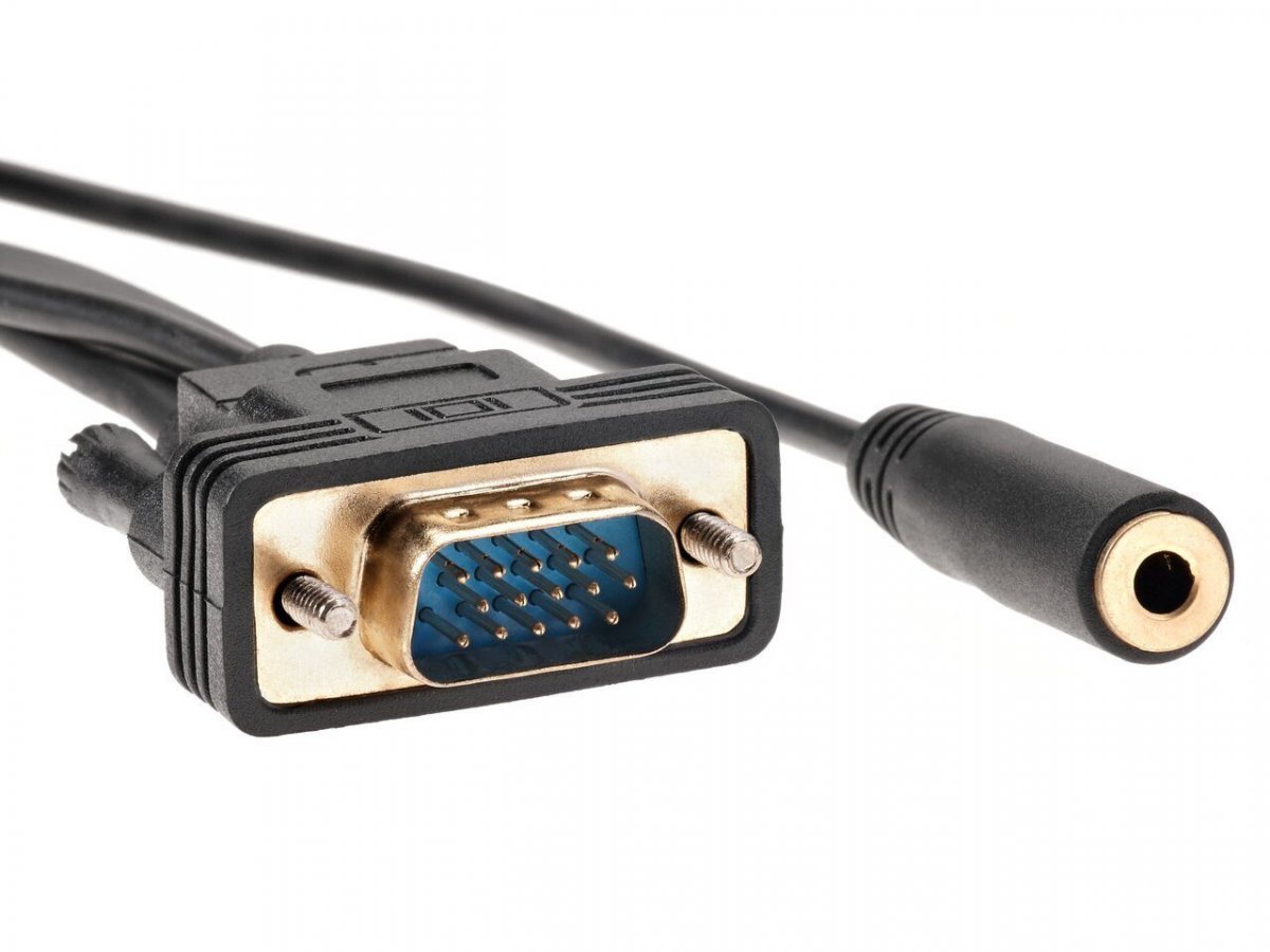 Кабель-переходник HDMI(M)+microUSB --> VGA_M+audio 1,8м 1080*60Hz, VCOM <CG598-1.8M>