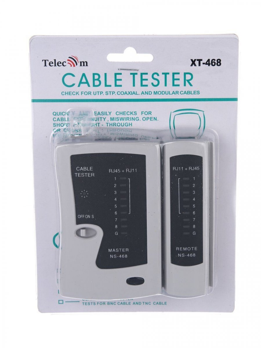 LAN тестер XT-468 для RJ-45, RJ-12 (LY-CT005)