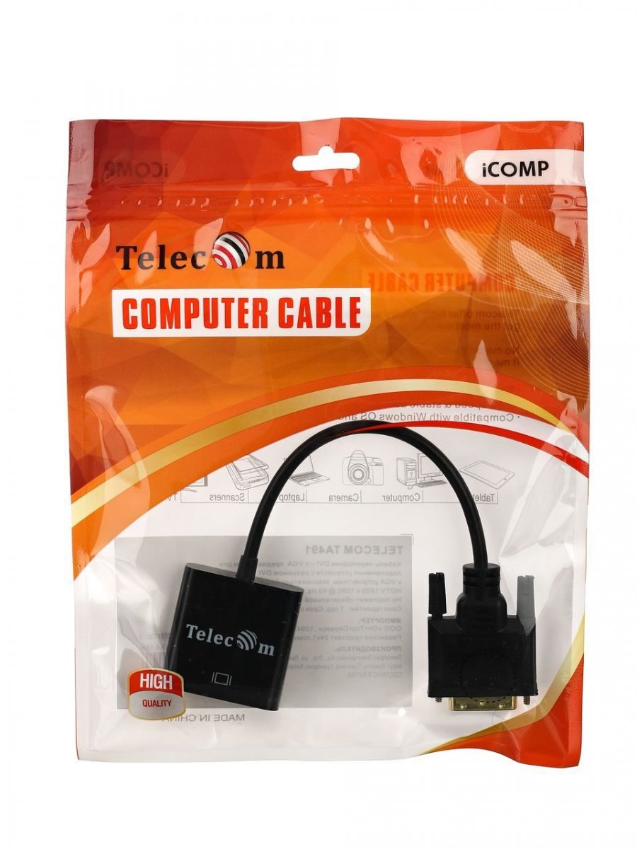 TELECOM TA491. Кабель-переходник DVI --> VGA