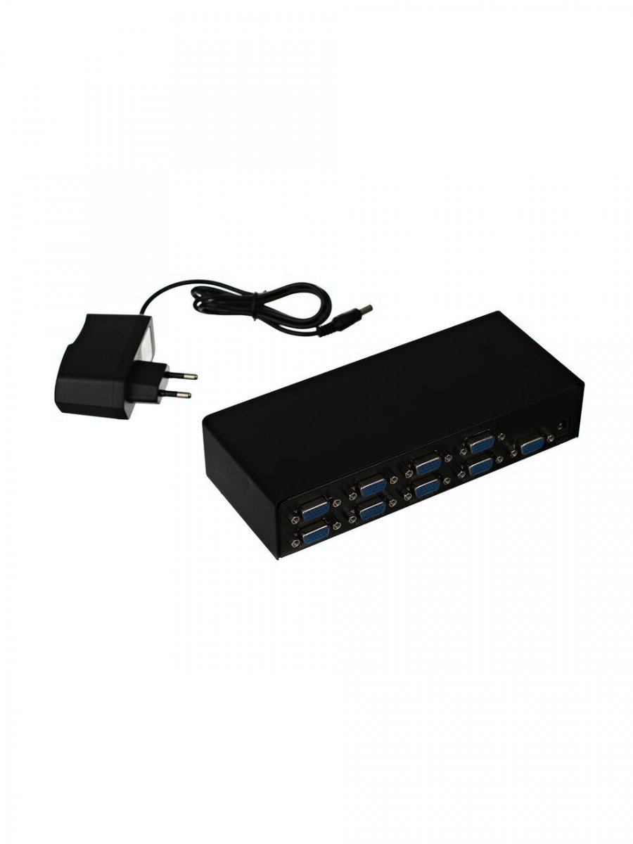 Разветвитель VGA 1 to 8-port 1(VGA15F+8VGA15F)+блок питания VCOM