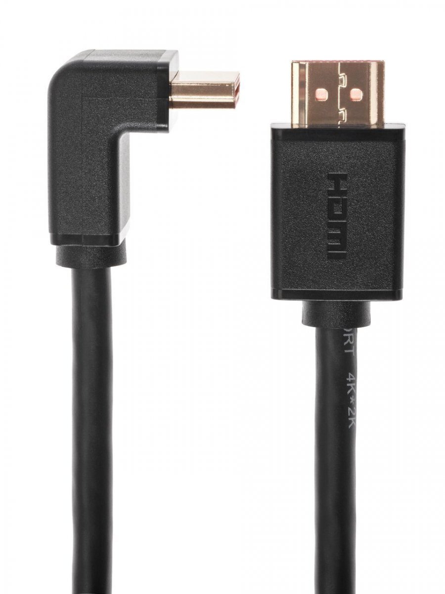 Кабель HDMI---HDMI ver 2.0 угловой коннектор 90град  1м,Telecom <TCG225-1M>