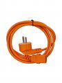 Кабель компьютер-розетка 220V (EURO) 3G0,75mm2 VCOM {CE021-O}, оранжевый