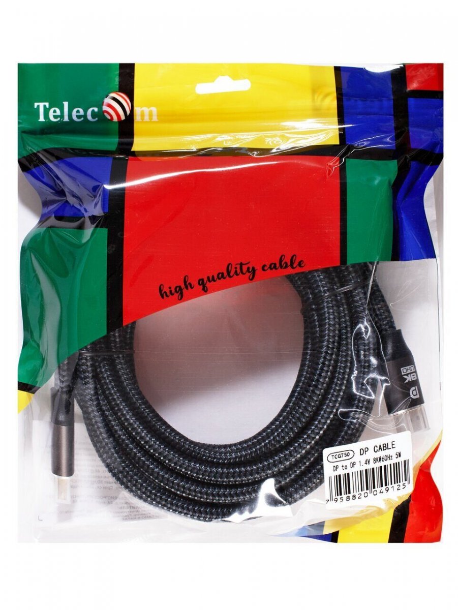 Кабель соединительный DP-DP 1.4V 8K@60Hz  1м, Telecom Pro <TCG750-1M>
