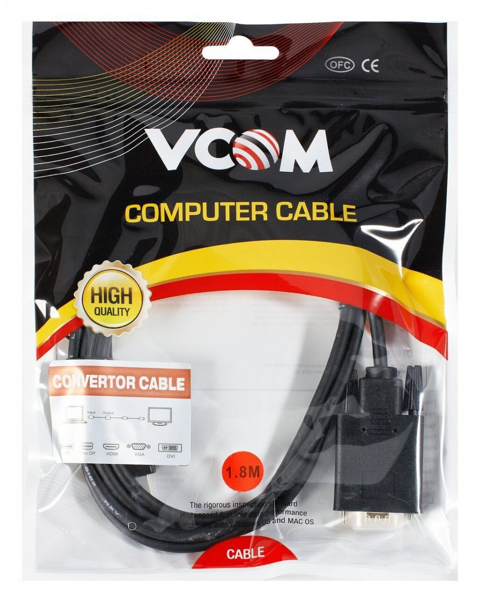 Кабель-переходник HDMI --> VGA_M/M 1,8м VCOM <CG596-1.8M>